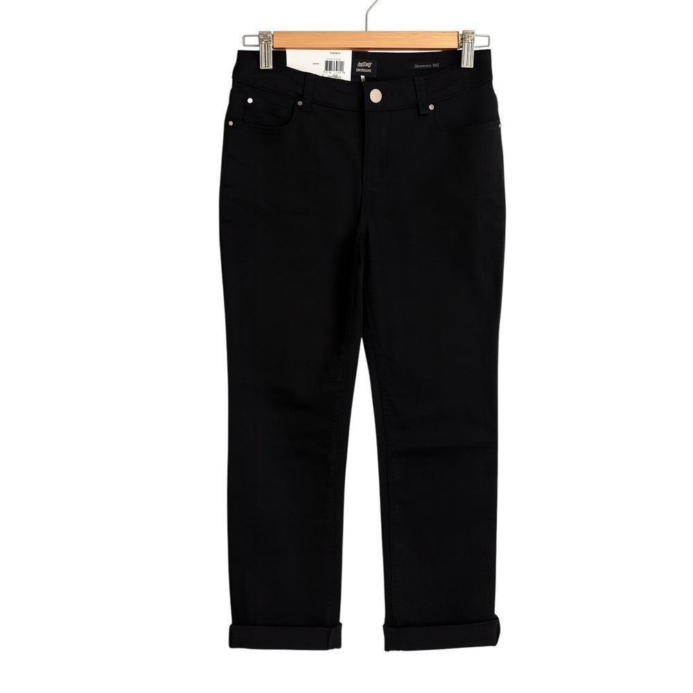 Jones New York Lexington Black Cuffed Capri Jeans Size 4 NWT MSRP $70